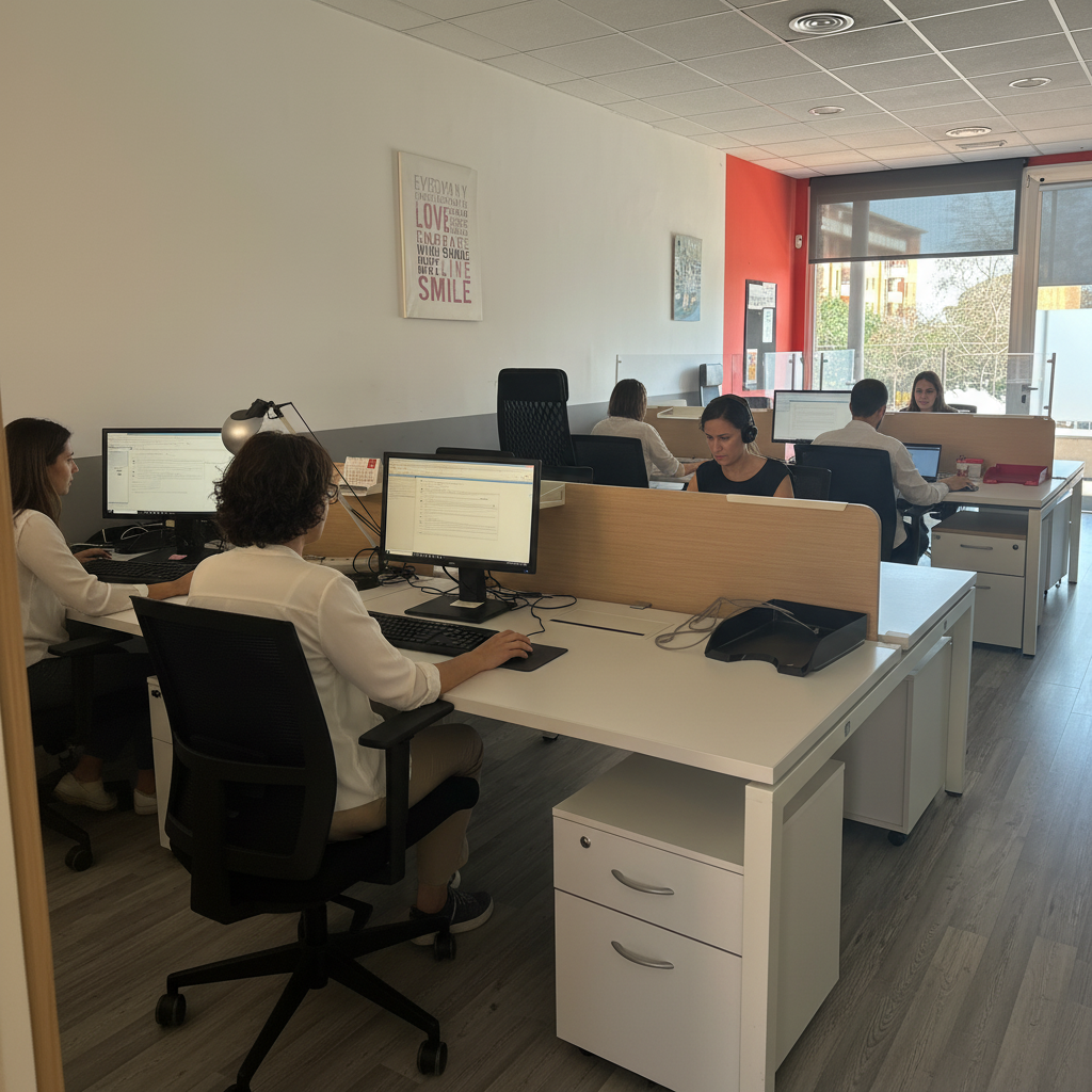 Espai de coworking professional a Premià de Mar amb professionals treballant